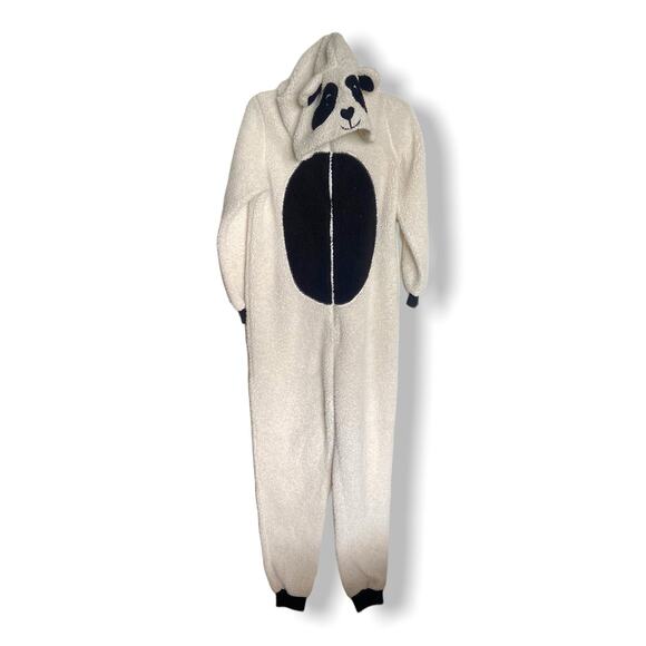 Faded Glory Womens Costume Size Small 4 6 Cream Black Panda Romper Sleeper - Picture 3 of 6
